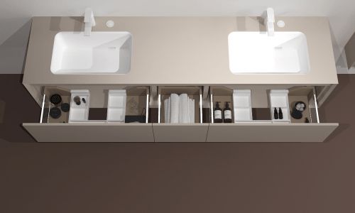 半岛全站法恩莎Iridi伊瑞迪系列定制浴室柜 F2204W 修建文雅美学时期的卫(图2)